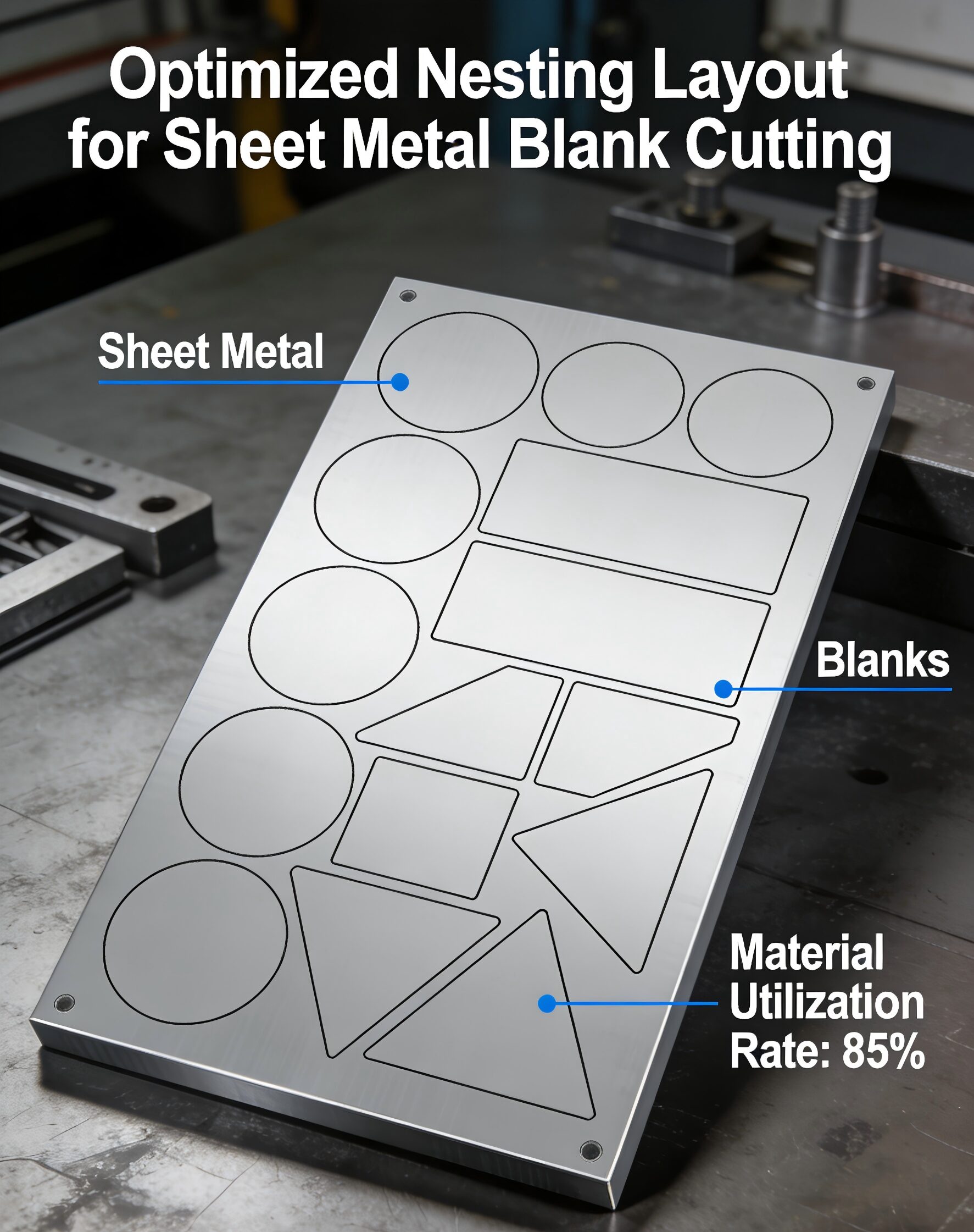 Figure 3 Optimized Nesting Layout for Thin & Thick Carbon Steel Blanks